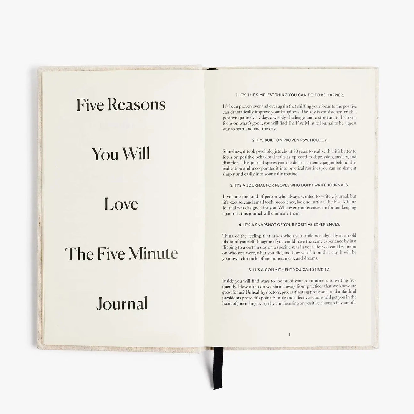 The Five Minute Journal Linen - Daily Guided Gratitude
